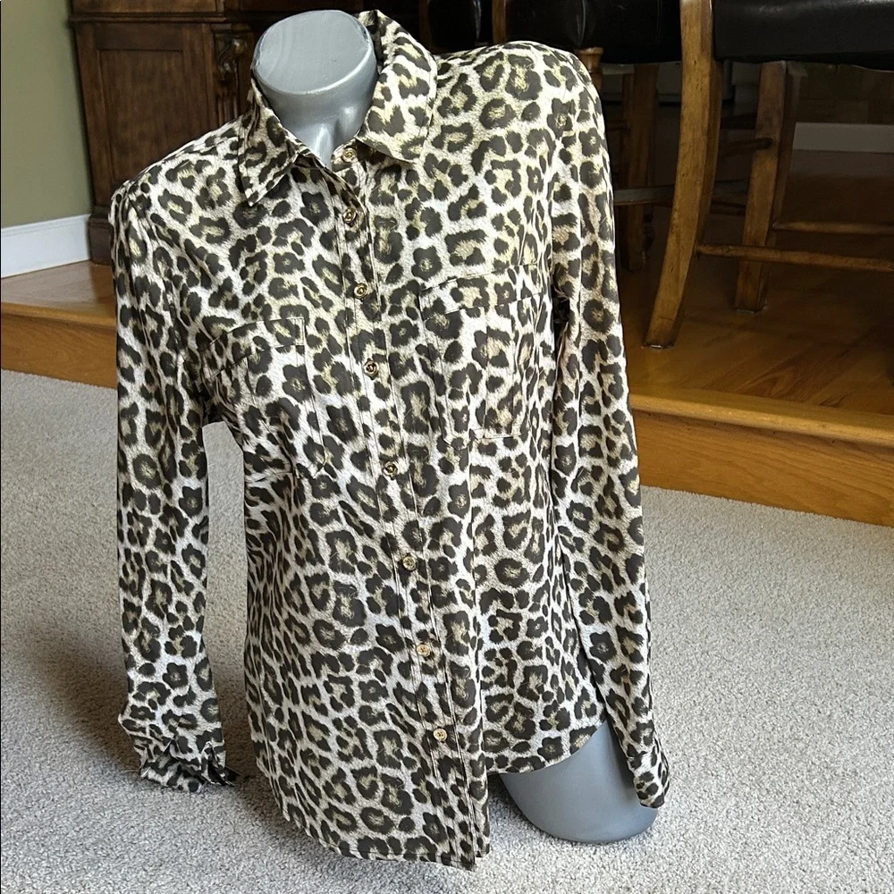 MICHAEL KORS, LEOPARD PRINT BLOUSE